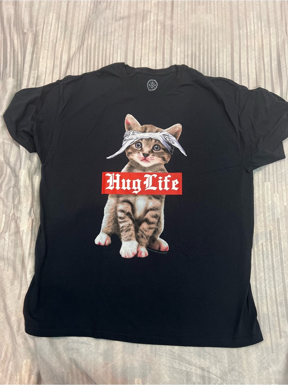 Hug Life Kitten Graphic Tee - Black